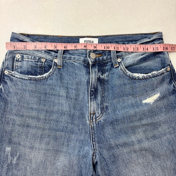 Pistola Blue Distressed Boyfriend Jeans Size 28 Style#P6626KEE-ATD‎ - Picture 6 of 13